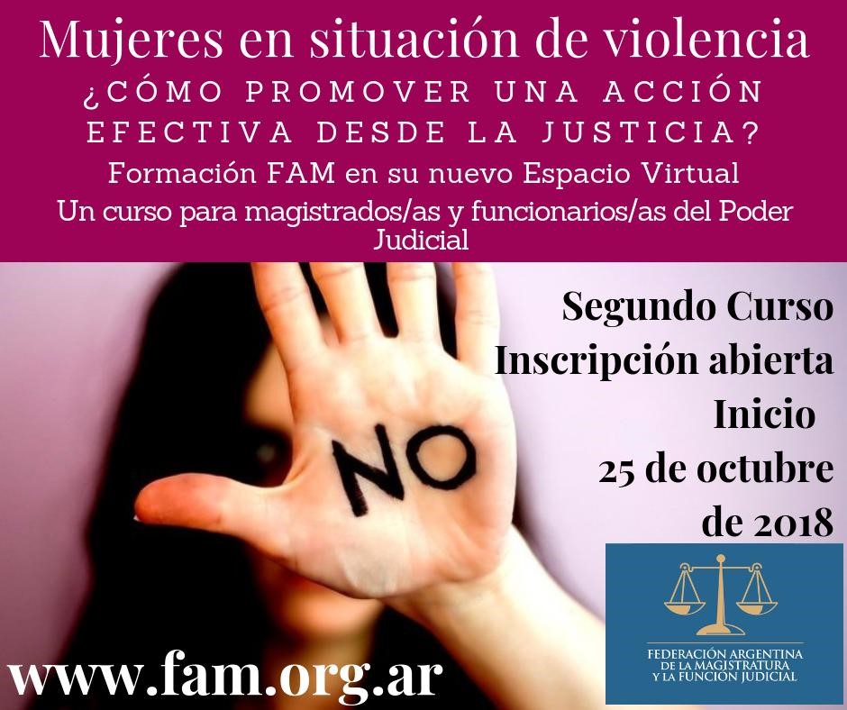 Segundo Curso Virtual Mujeres en Situación de Violencia 25/10/18
