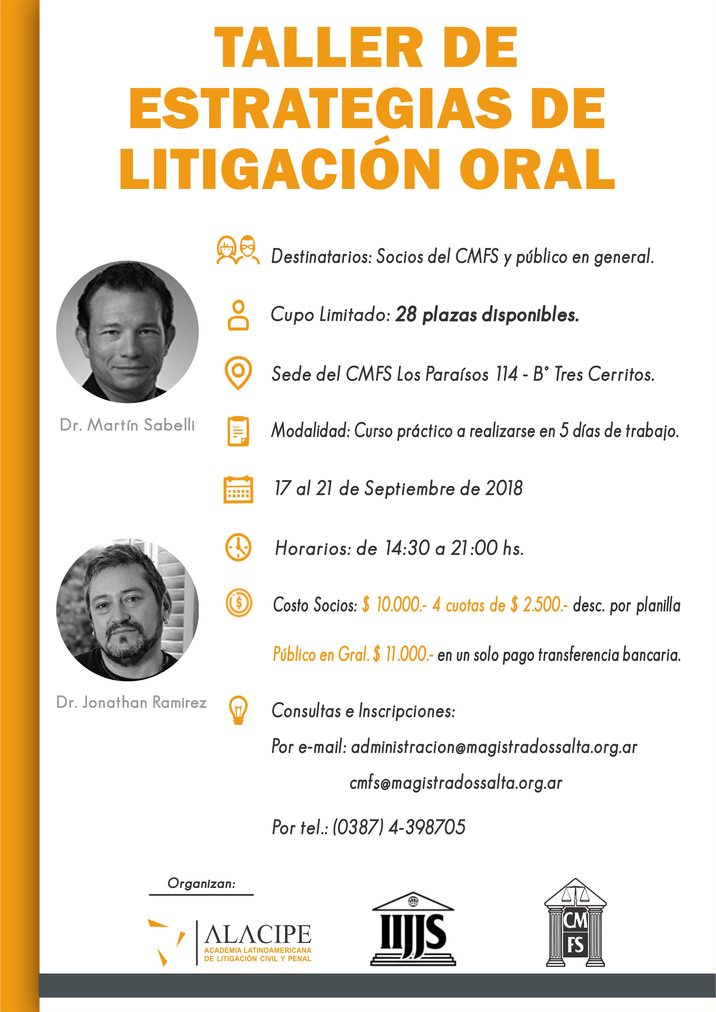 Taller de Estrategias de Litigación Oral / CUPO COMPLETO