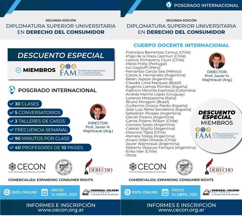 Becas de FAM para una diplomatura en Derecho del Consumidor