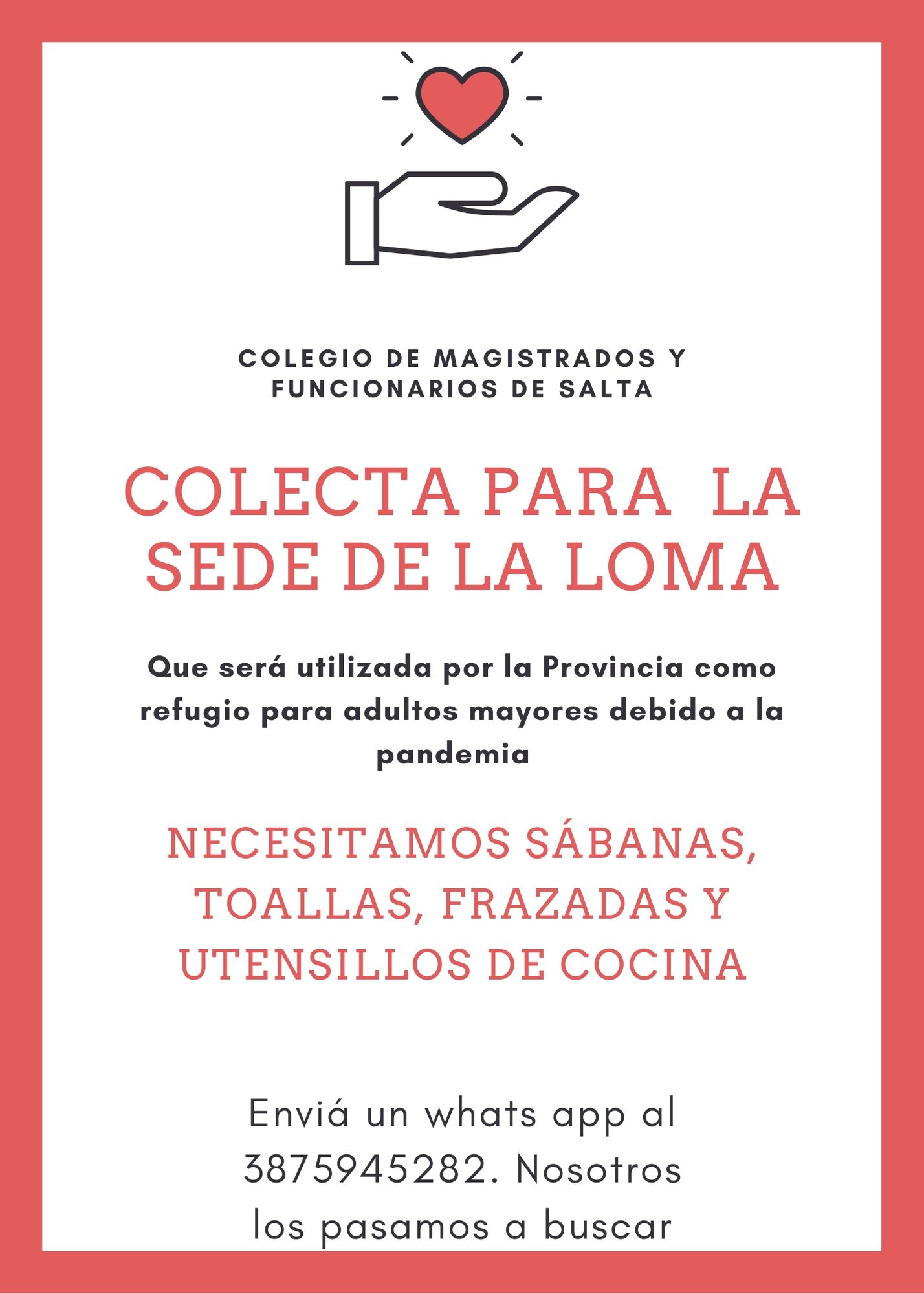 Ampliamos la colecta para ayudar a equipar la sede de La Loma