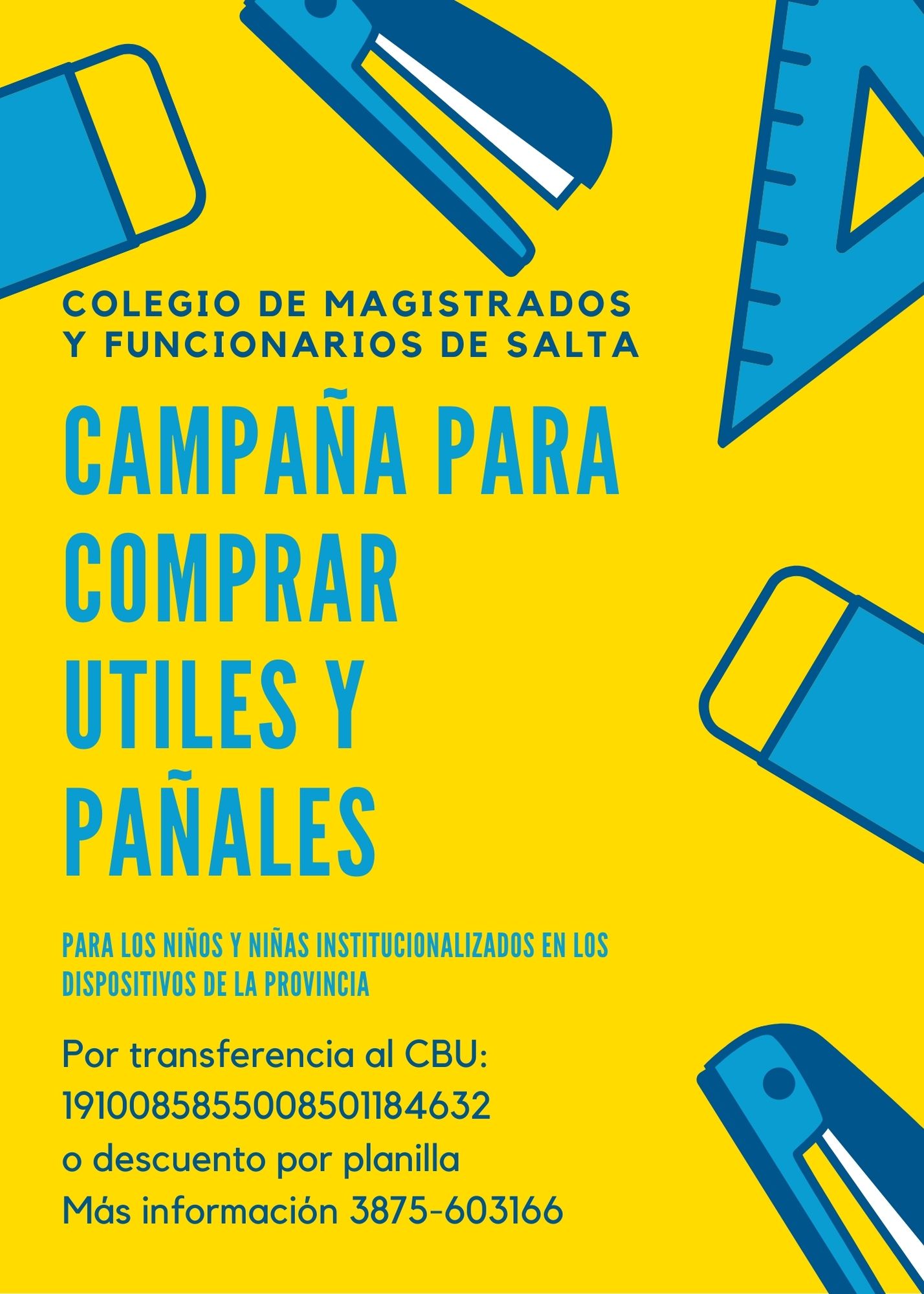 Campaña para comprar útiles y pañales